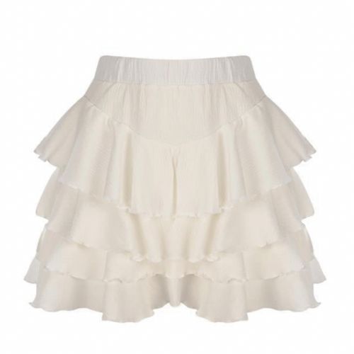 Cute HIGH WAISTED White ruffles skirt