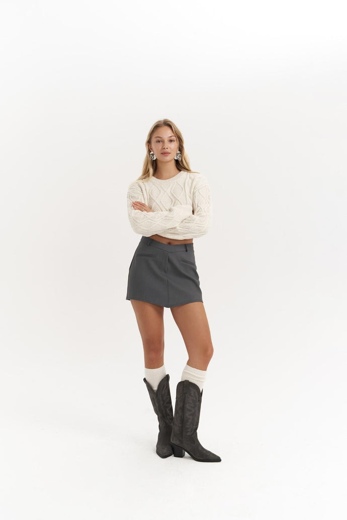 Beige Cozy Crop Sweater