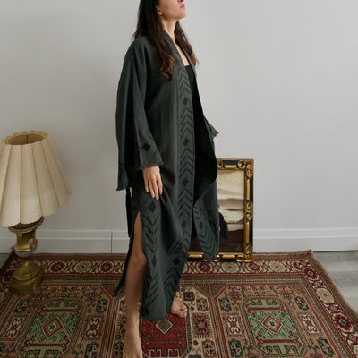 Organic Dark Green Cotton Soft Bathrobe