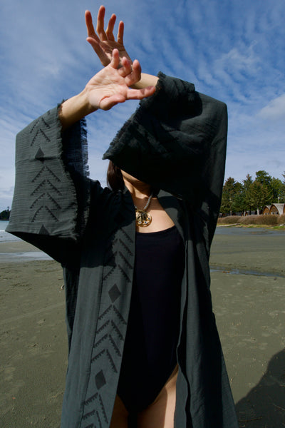Organic Dark Green Cotton Soft Bathrobe
