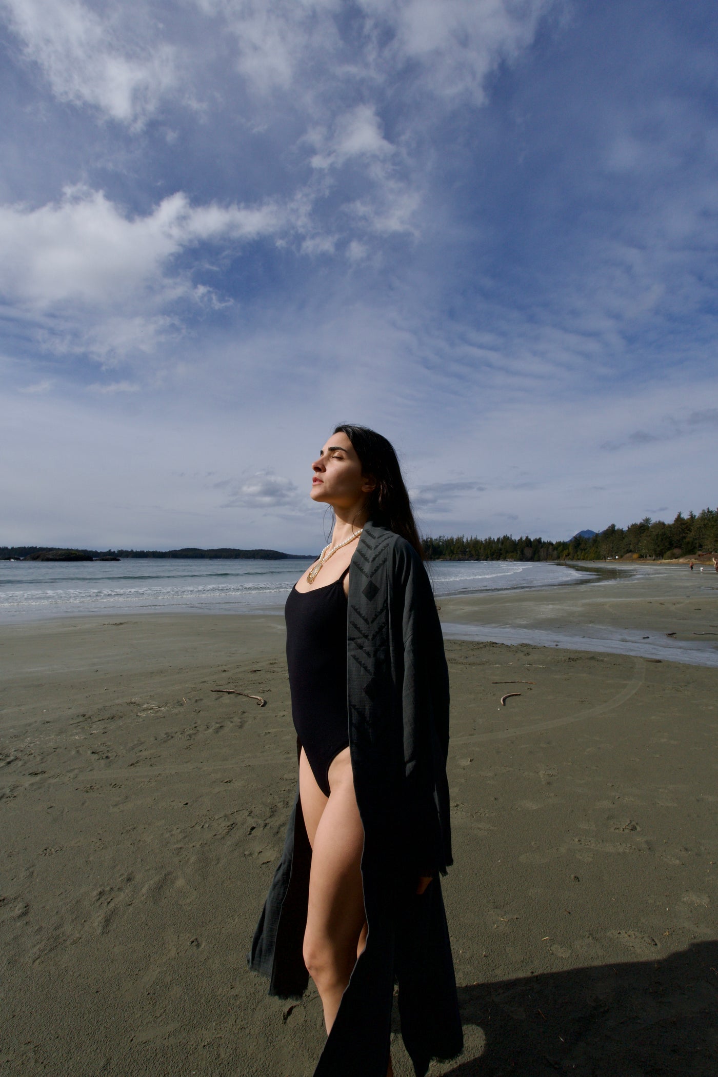 Organic Dark Green Cotton Soft Bathrobe