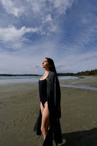 Organic Dark Green Cotton Soft Bathrobe