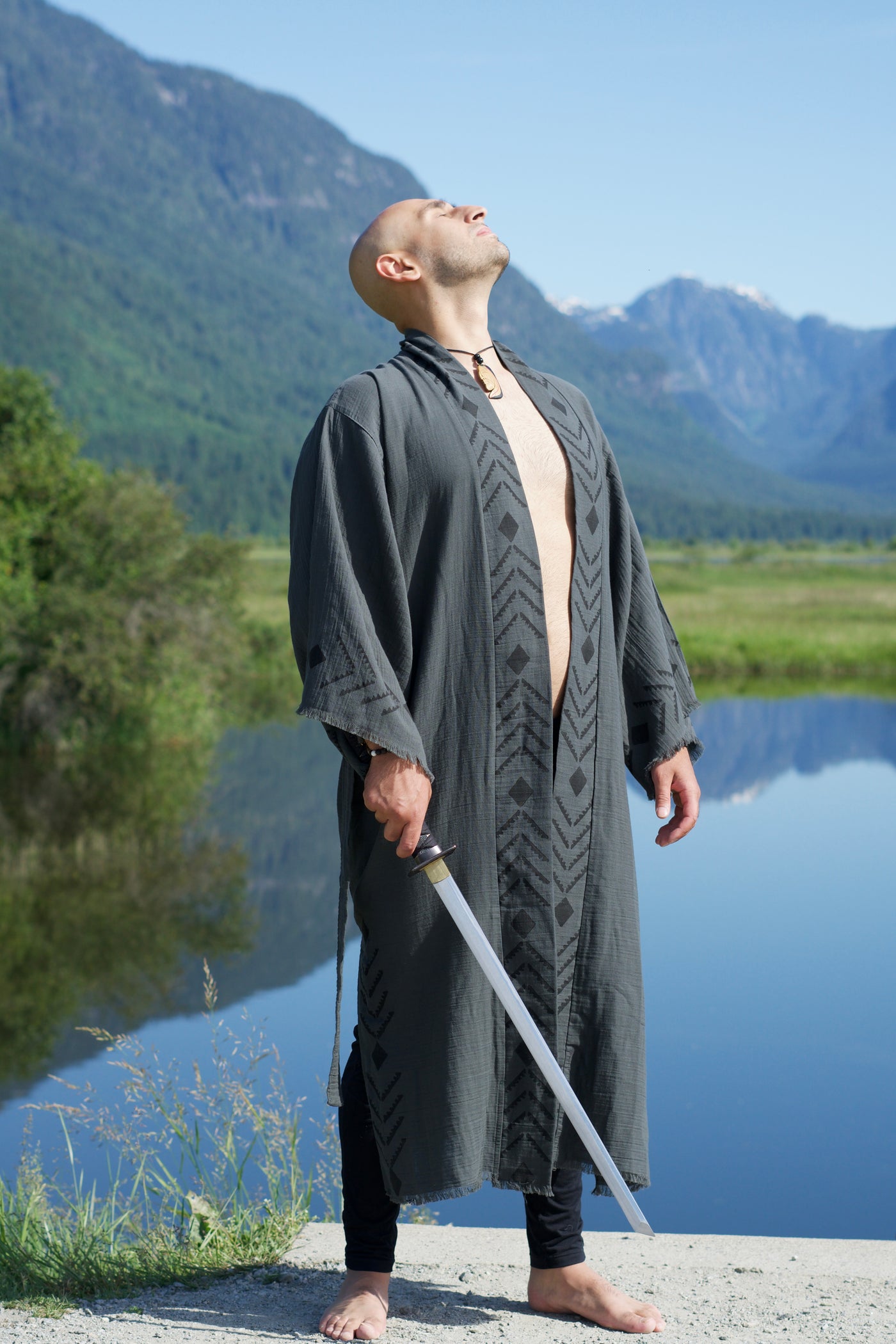 Man's Luxury Handmade Organic Hemp Kimono
