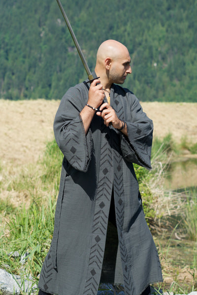 Man's Luxury Handmade Organic Hemp Kimono