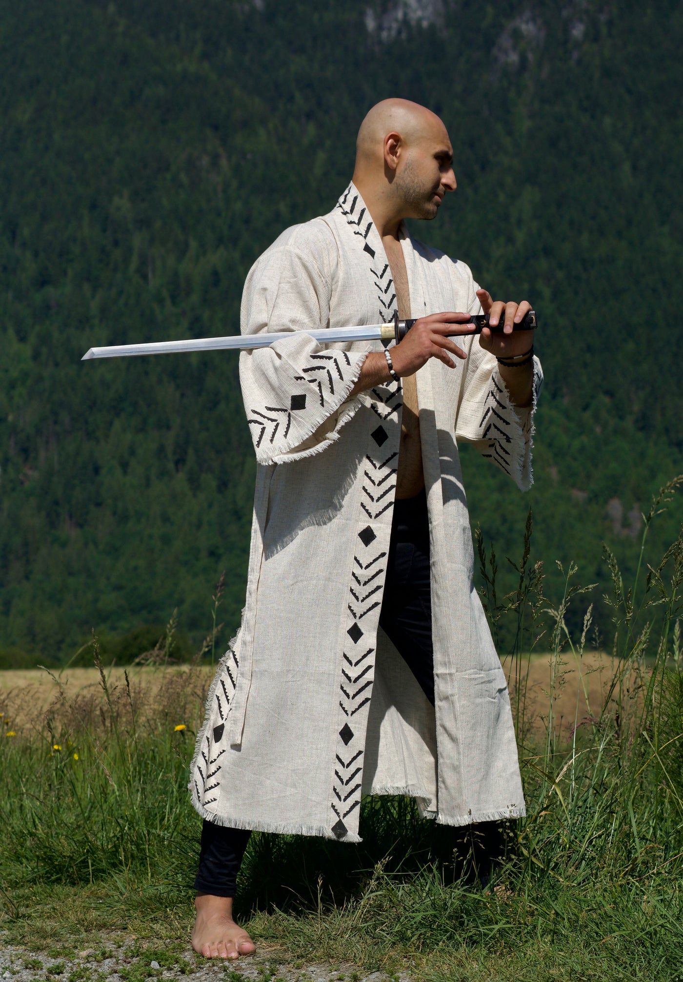 Man's Luxury Handmade Organic Hemp Kimono