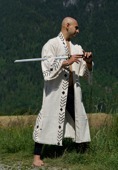 Man's Luxury Handmade Organic Hemp Kimono