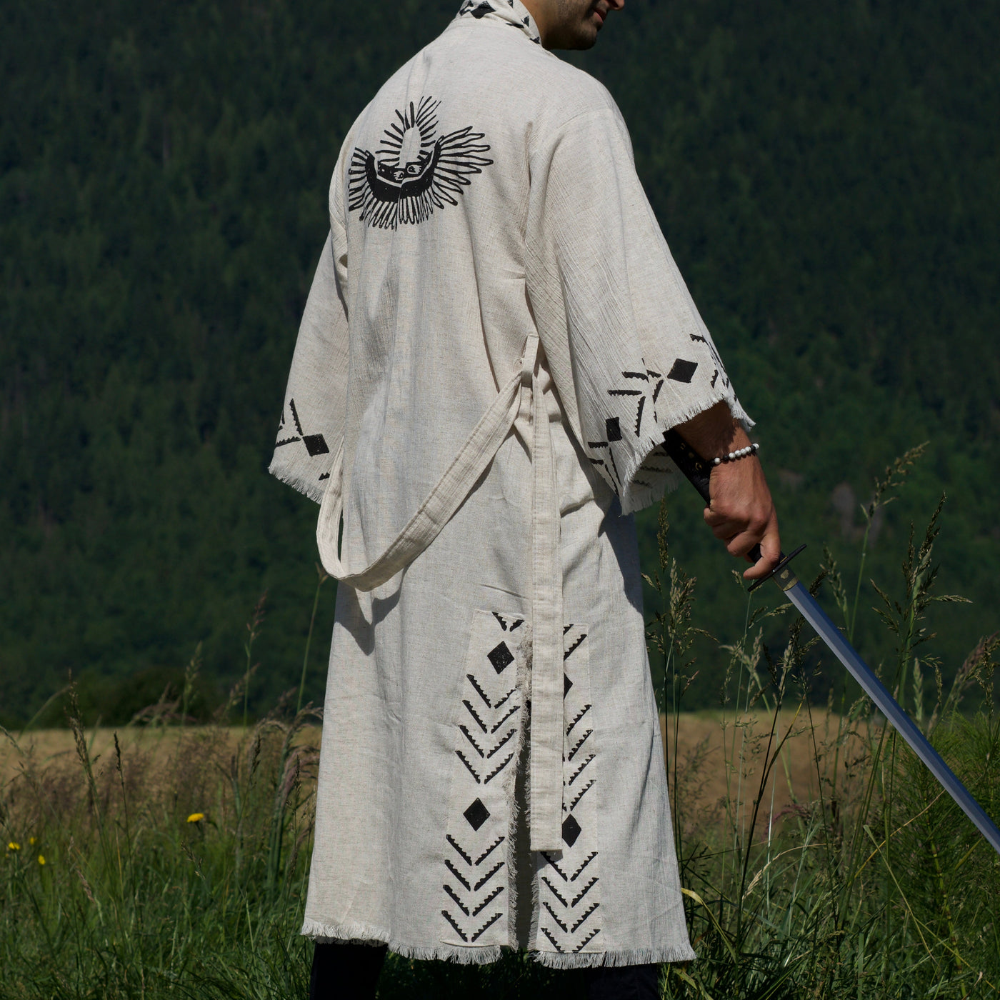 Man's Luxury Handmade Organic Hemp Kimono