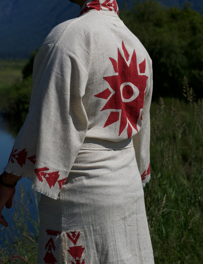Man's Luxury Handmade Organic Hemp Kimono
