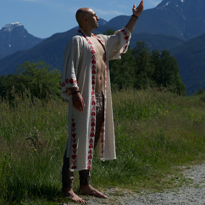 Man's Luxury Handmade Organic Hemp Kimono