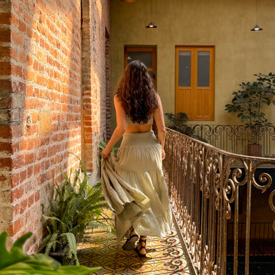 Boho Maxi Cotton Flowy Skirt