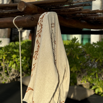 Luxury Handmade Organic Linen Kimono with Snake Symbol
