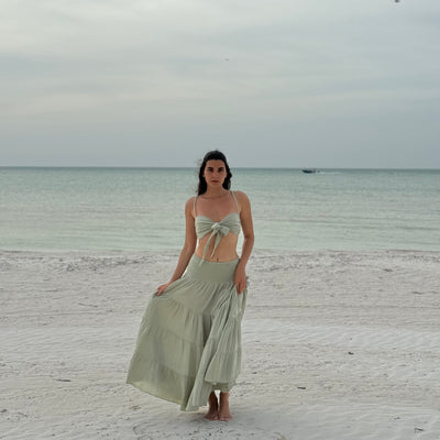 Boho Maxi Cotton Flowy Skirt