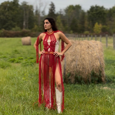 White Macrame Wedding Dress