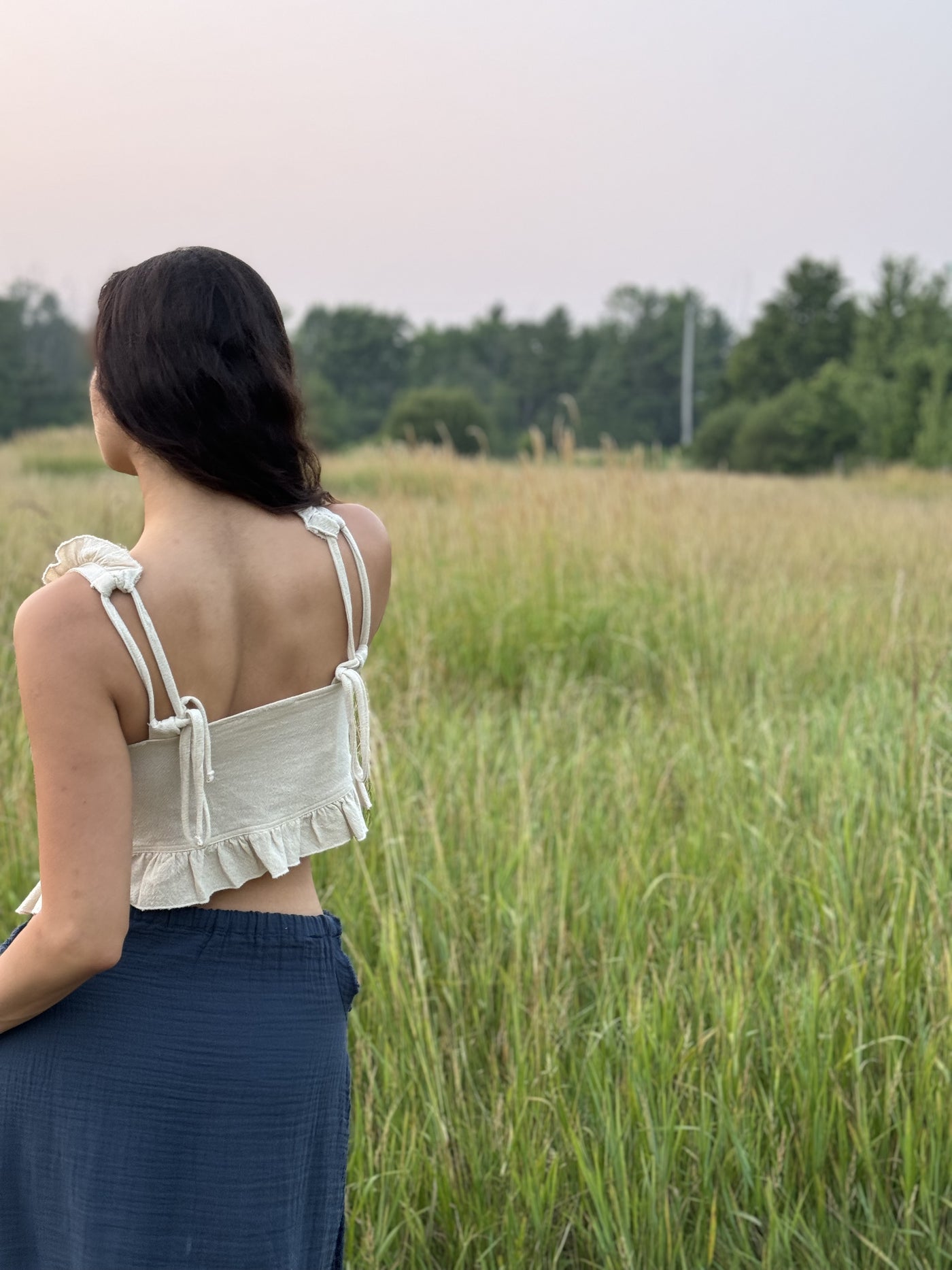 Organic Beige Boho Cotton Top