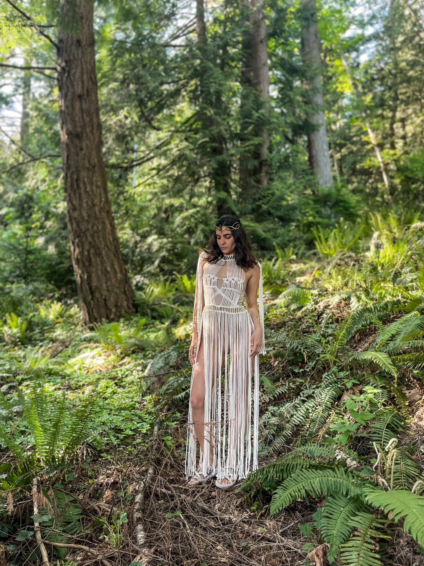 White Macrame Wedding Dress