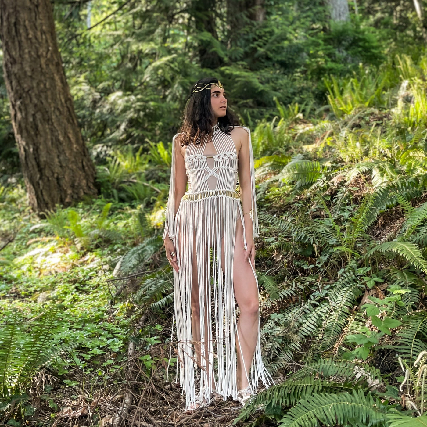 White Macrame Wedding Dress