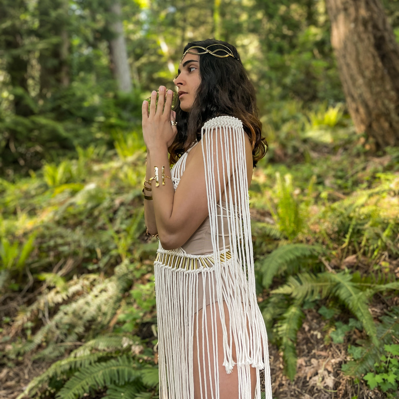 White Macrame Wedding Dress