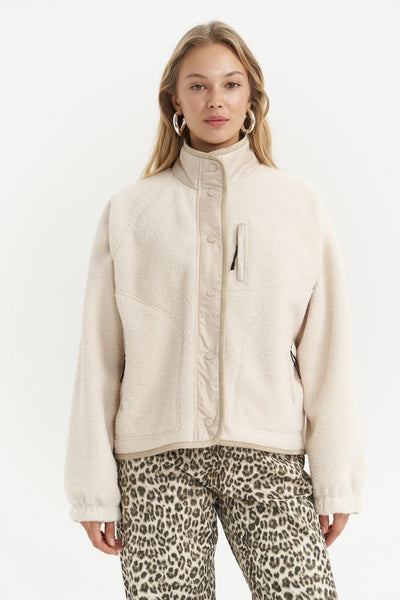 Plush Teddy Jacket with Modern Details