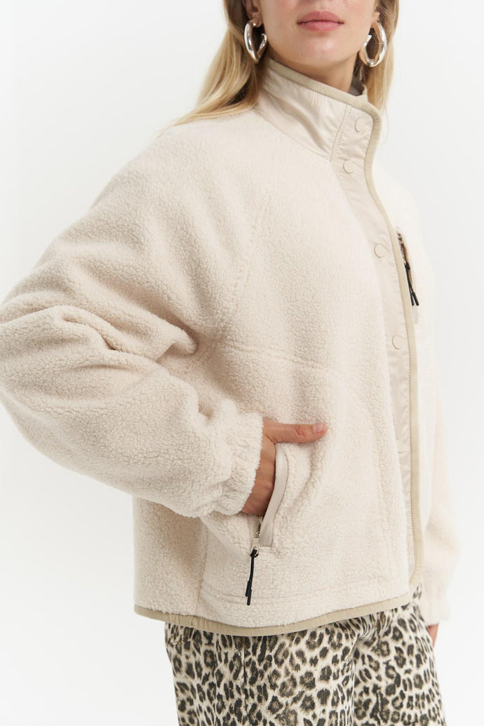 Plush Teddy Jacket with Modern Details