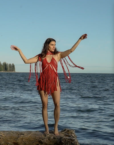 White Goddess Macrame Dress