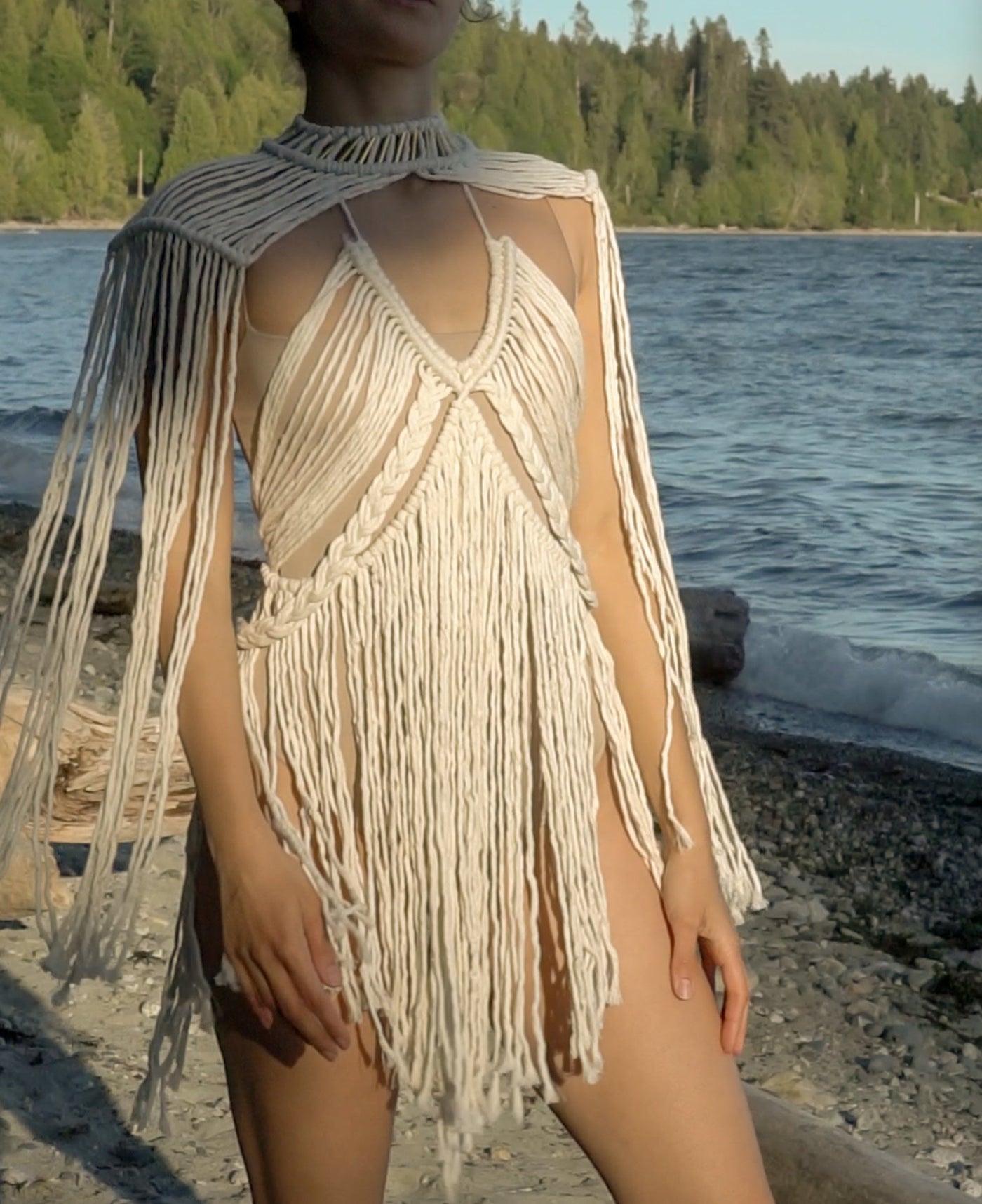 Red Aphrodite Macrame Dress