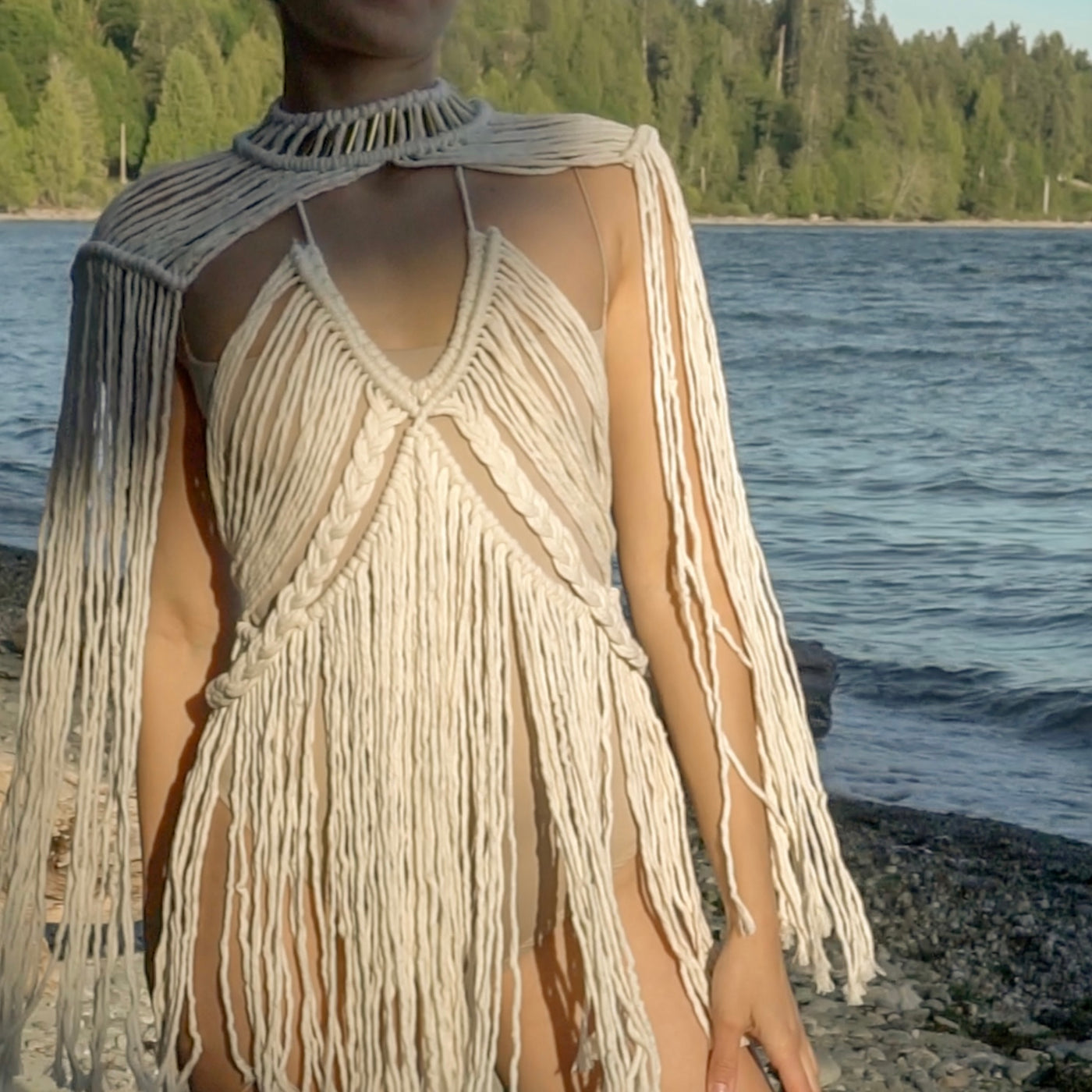 Red Aphrodite Macrame Dress